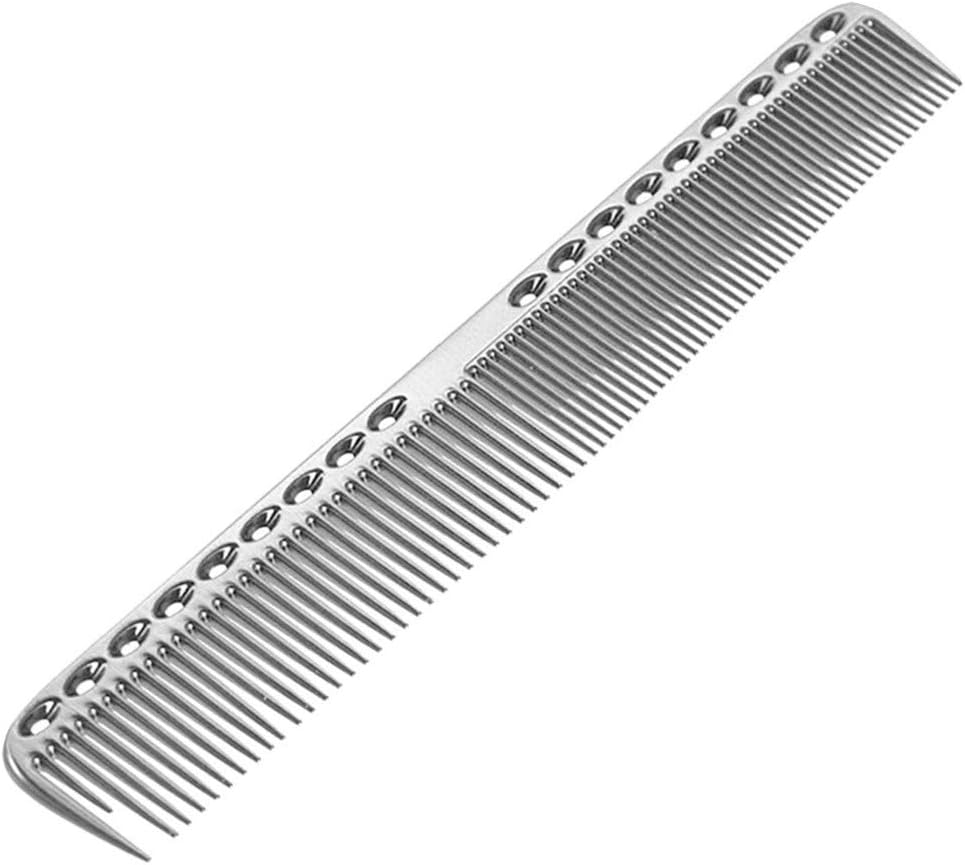 Professional Salon Barber Comb, Aluminum Metal Cutting Comb for Hair Styling