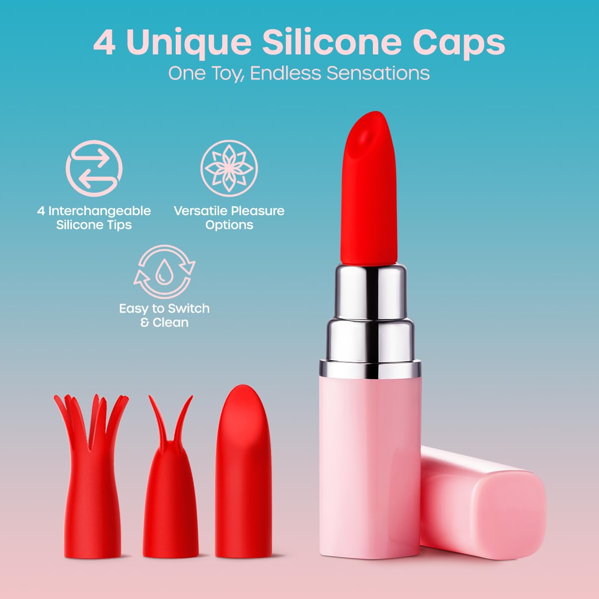 Amazon.com: Luv Inc Lipstick Vibrator Bullet Sex Toy with 4 Interchangeable  Silicone Caps - Discreet Mini Clitoral Stimulator Adult Toy for Women with  10 Modes - 100% Waterproof, USB Rechargeable (Light Pink) : Health &  Household