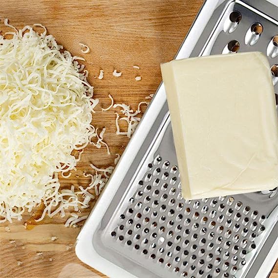Stainless Steel Kitchen Grater 3 Way Flat Hand Grater Cheese Nutmeg Zest with Handle, Sharp Teeth Carrot Potato Peeler Fruit Vegetable Cheese Slicer - Image 6