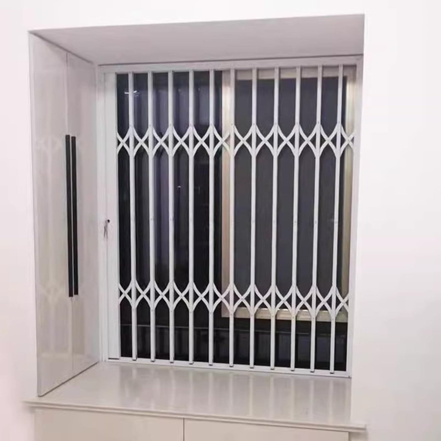 Barandilla plegable deslizante para ventana, barra de seguridad antirrobo para prevención de accidentes, bloqueo de seguridad para el hogar