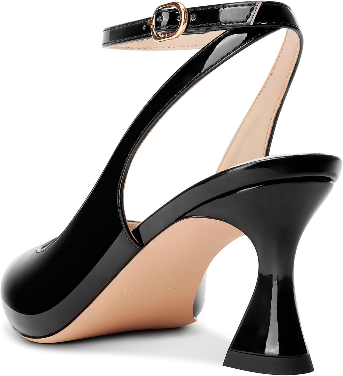 NobleOnly Womens Close Pointed Toe Ankle Strap Kitten Heels Slingback Dress Wedding Casual Pumps 2.4 Inches Heels - Image 5