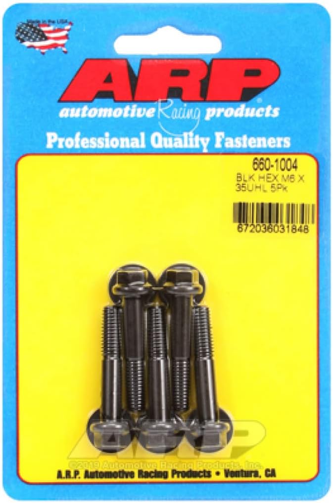 ARP Bolts Hex Black Oxide Hex M6 x 1.00 x 35 5/pkg