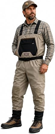 Caddis Mens Taupe Affordable Breathable Stocking Foot Wader
