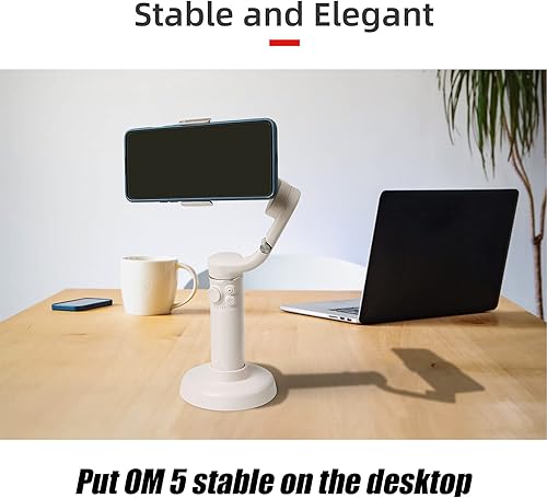 Miniatura 4 de OM 5 Base para DJI OM 5 Smartphone 3-Axis Handheld Gimbal Stabilizer, para Iphone y Android Smartphones OM5 Adaptador Soporte Accesorios (Beige)