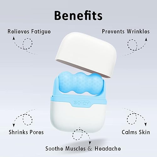 Miniatura 2 de Rodillo de hielo para cara y ojos herramientas de cuidado facial de la piel rodillo de hielo para cara fría para aliviar la hinchazón el dolor de