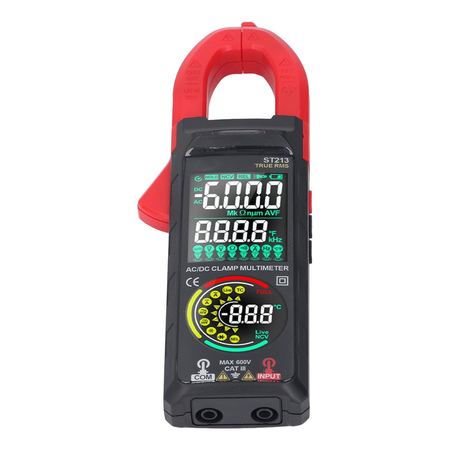 Digital Clamp Meter Multimeter Smart Dual Screen NCV DC AC Current Voltage Tester with Flashlight