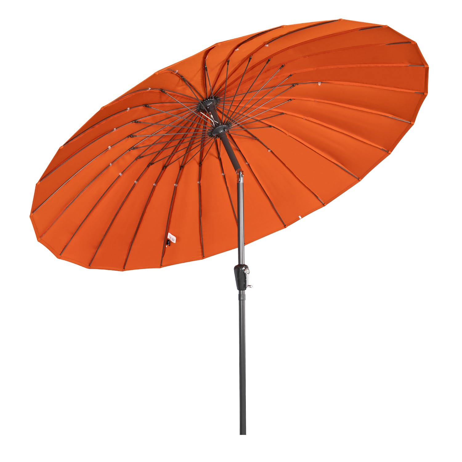 Angel Living 2.5M Parasol with Crank Handle & Tilt, 24 Ribs Heavy Duty Patio Umbrella, UV30+ Protection, Polyester Fabric & Metal Pole (Terracotta)