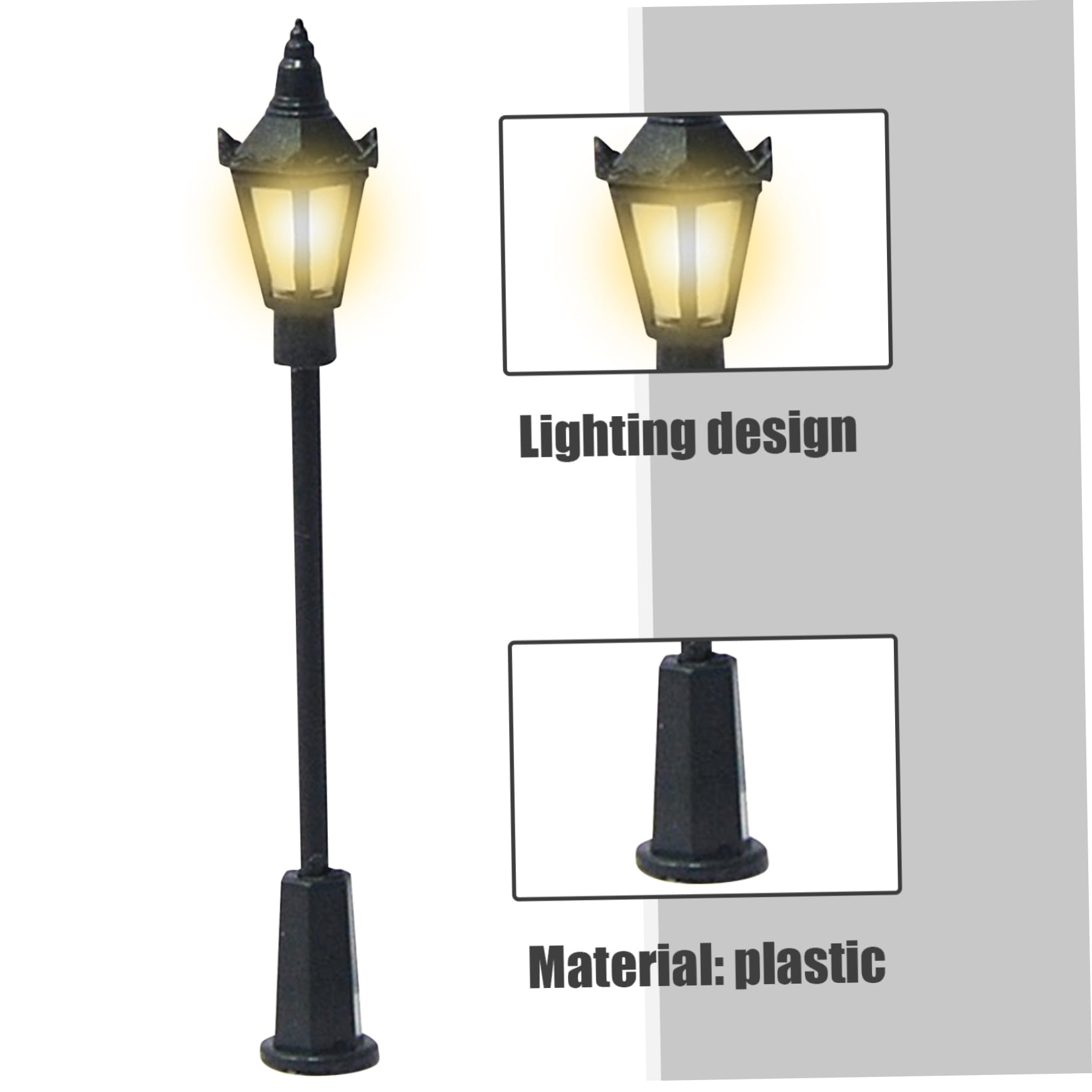 5 Lampioni A LED Scala N (1:160) Per Modellismo Ferroviario, 65 Mm, Con Resistenze, Illuminazione Per Diorami E Case Di Bambole