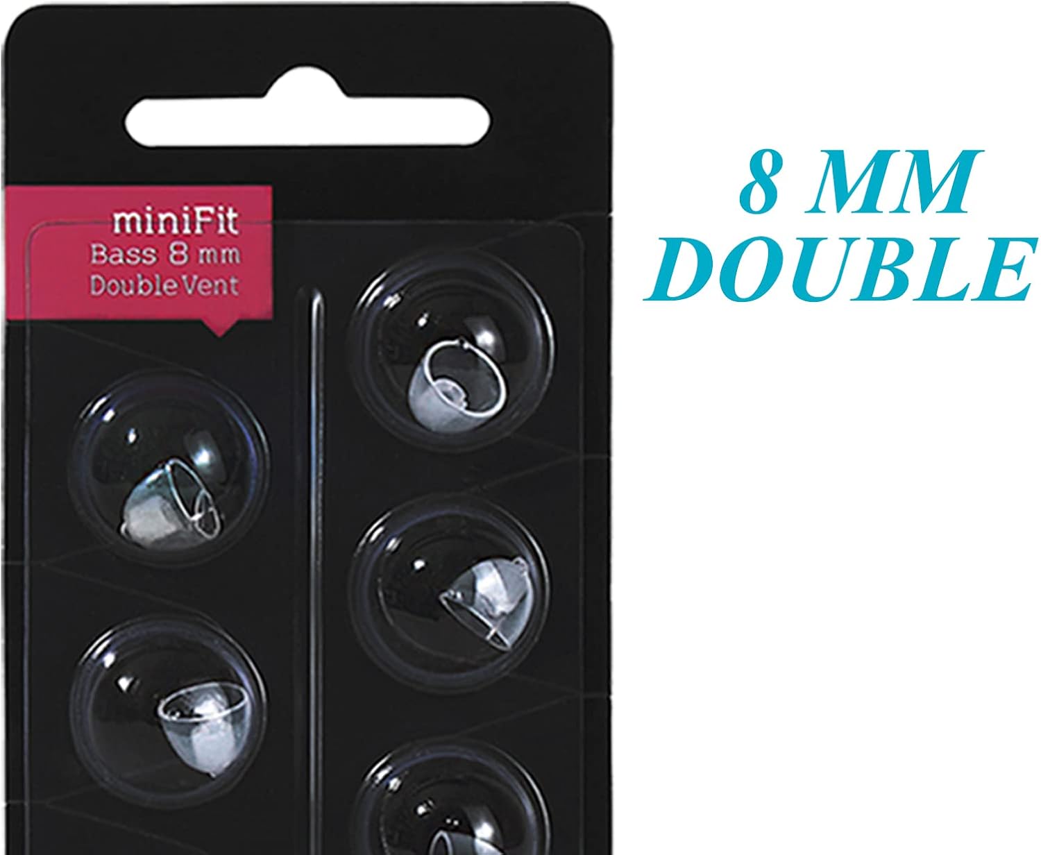 Hearing Aid Domes for Oticon MiniFit Double Vent Bass Domes: 2 Packs (8mm),Universal Domes for Oticon Hearing Aid Supplies