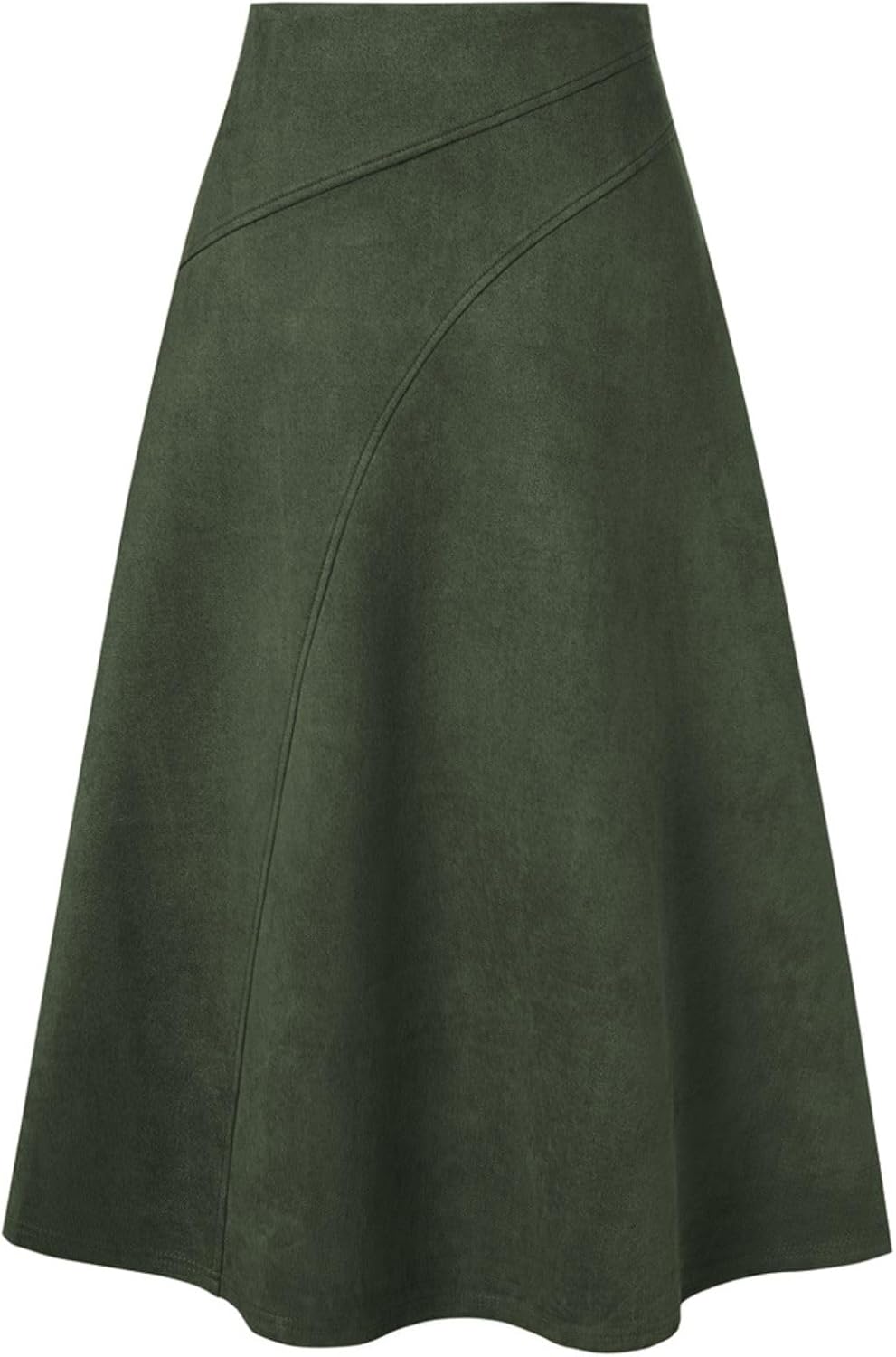 Kate Kasin 2025 Women's Suede Skirts, High Waist A-Line Skirt, Fall Winter Midi Skirt
