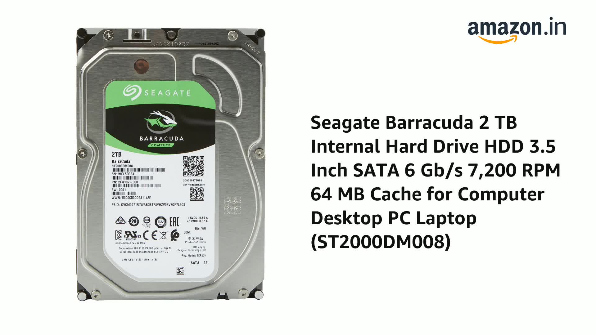 内蔵型ハードディスクドライブ Seagate Barracuda Pro 2TB 7200rpm HDD Amazon.com: Seagate BarraCuda 2TB Internal Hard Drive HDD