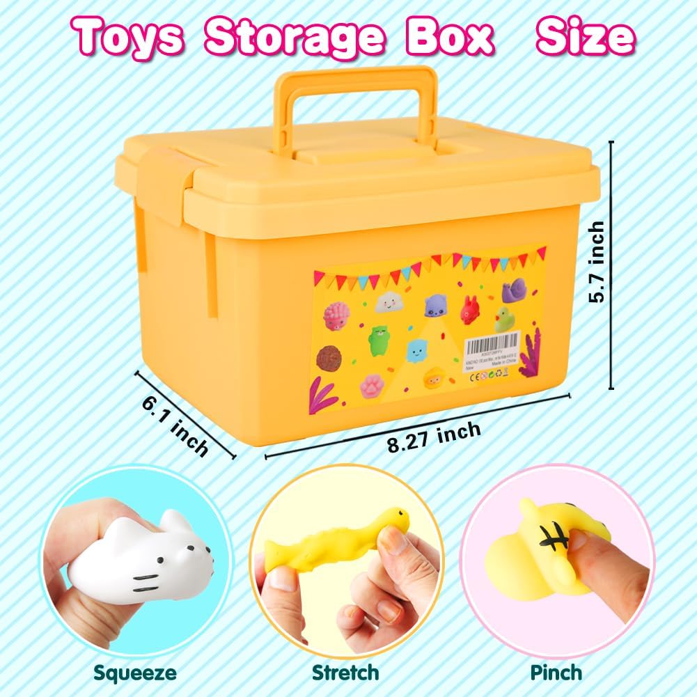 KINGYAO Kawaii Squishies, Mochi Squishy Toys Bulk 130 Pack for kids 4-8 8-12 Boys Girls Fidget Sensory Toys for Anxiety School Party Favors Birthday Gift Goodie Bag Christmas Animals Stocking Stuffers - Image 6
