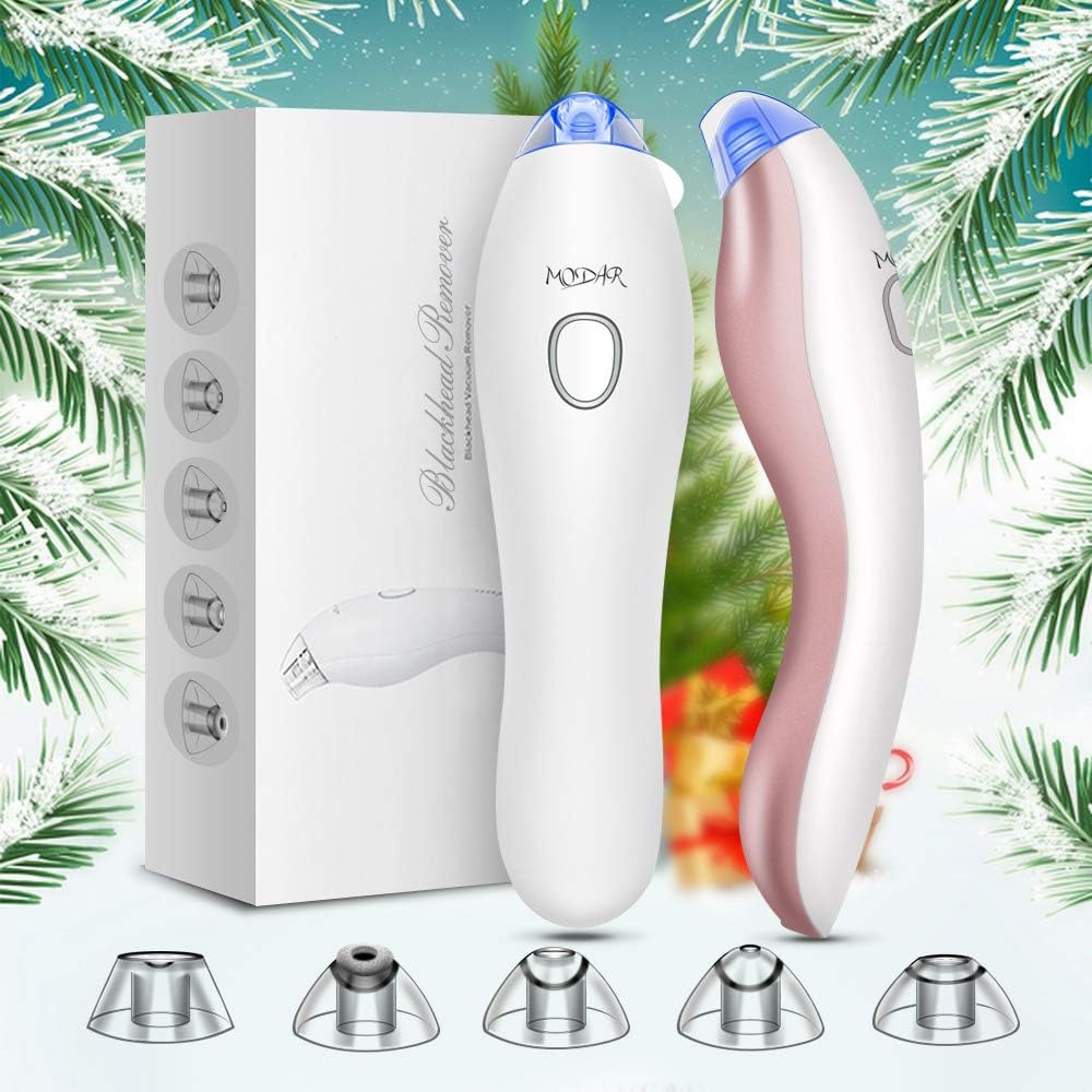 MODAR Blackhead Remover, Pore Vacuum Cleaner 2018 Upgrade Blackhead Extractor | 4 Heads, 3 Adjustable Suction, 2 Stainless Filter, 1 USB Cable (Rose Gold)