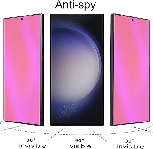 Miniatura 9 de Paquete de 2 vidrios templados de privacidad anti-azul para Samsung Galaxy S23 Ultra Mirror Protector de pantalla anti-espía película galvanizada