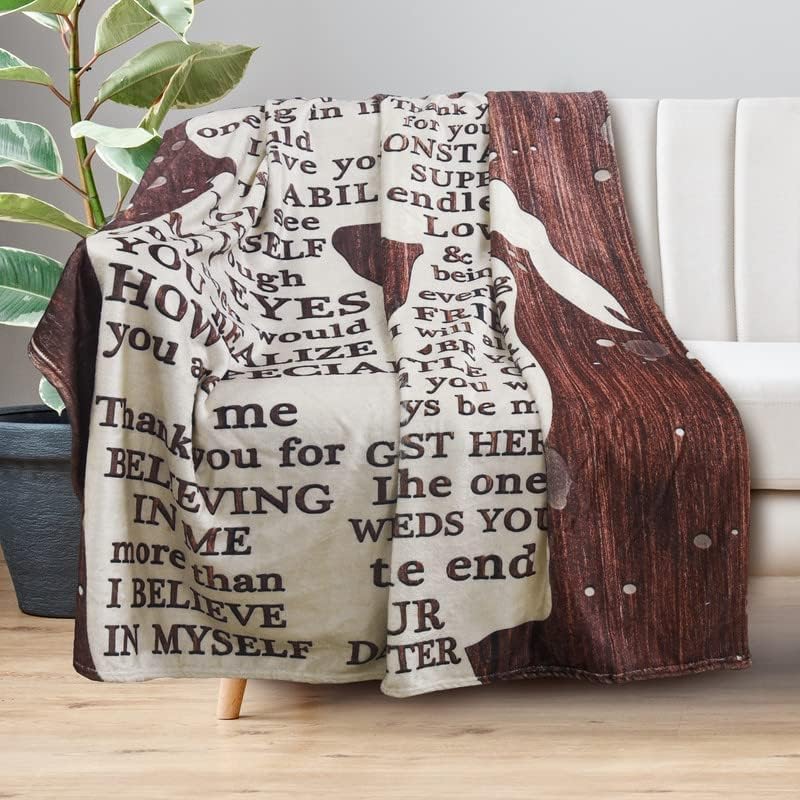 Gifts for Dad from Daughter to My Dad Blanket Best Gift for Fathers Day Birthday Christmas Valentines Day Bday Present Idea for Father Husband Men Him Healing Thoughts Throw Blanket 60''x50'' - Image 2