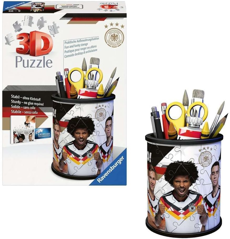Ravensburger 3D Puzzle Utensilo DFB 12008069 Pen Holder for Fans of the DFB from 6 Years, Desk Organiser for Adults and Children