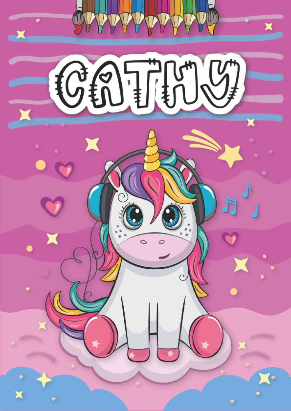 Independently published Cathy: Livre de coloriage personnalisé pour Cathy | Licorne | Cadeau d'anniversaire pour fille ... | 4 à 8 ans | 25 motifs de licorne avec le prénom Cathy, Grand format A4 (21 x 29.7 cm)