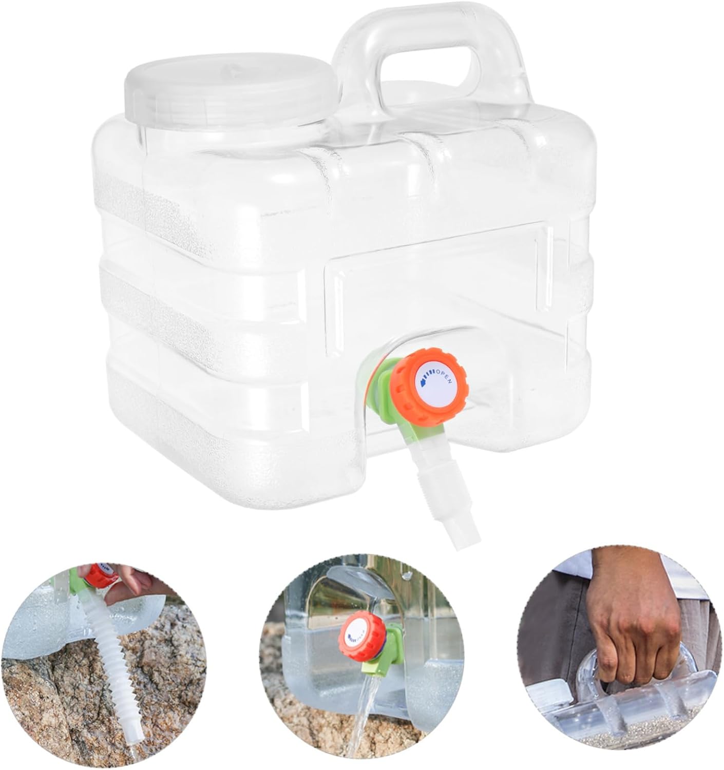 1set Outdoor Water Bucket Tap Portable Water Container for Camping Hiking and Picnics Versatile Jug for Travel and Emergency Use