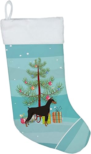 Caroline's Treasures Doberman Pinscher - Calcetines colgantes para árbol de Navidad, decoración de fiesta de Navidad, decoración familiar de