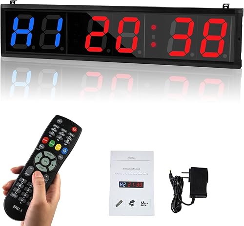 Temporizador de fitness multifunción de 4.0 pulgadas, Temporizador de intervalo de pantalla grande Tabata/FGB/EMOM, adecuado para gimnasio/juego