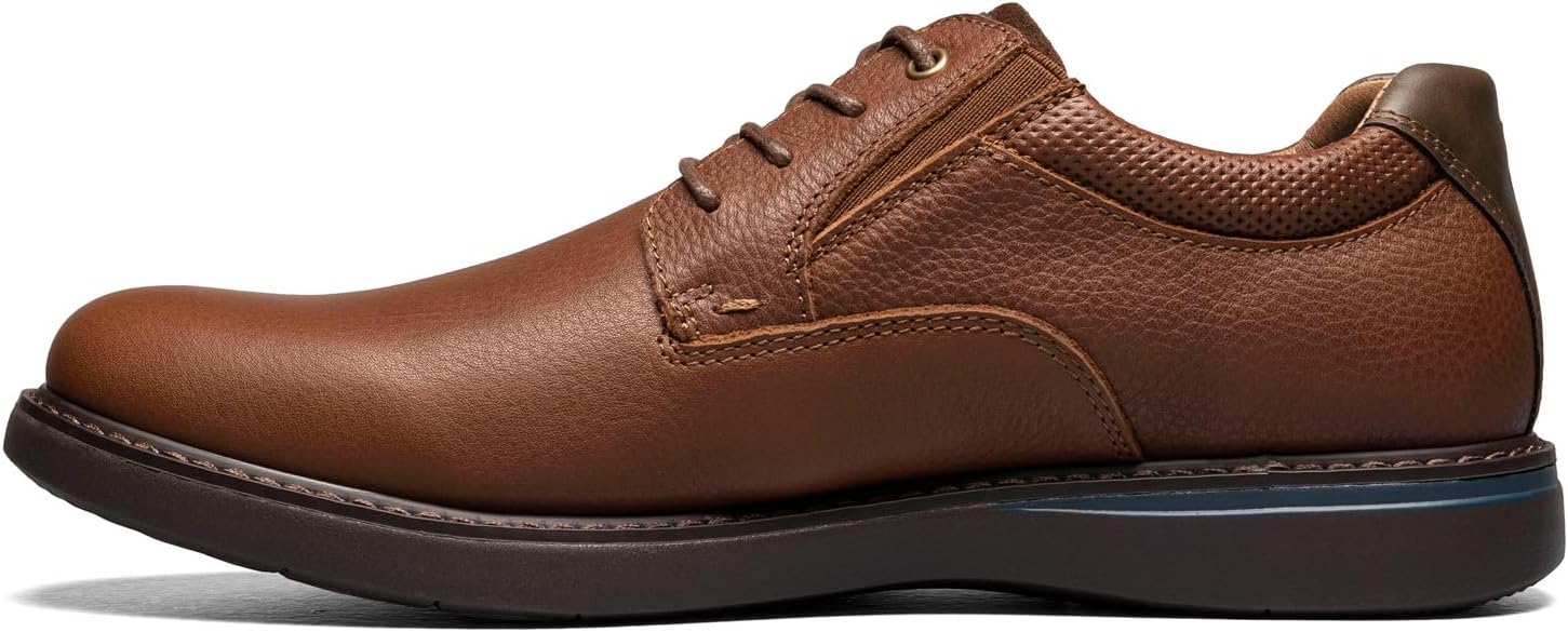 Nunn Bush Men's BAYRIDGE Plain Toe Lightweight Leather LACE-UP Oxford, Brown, 13 Wide - Image 5