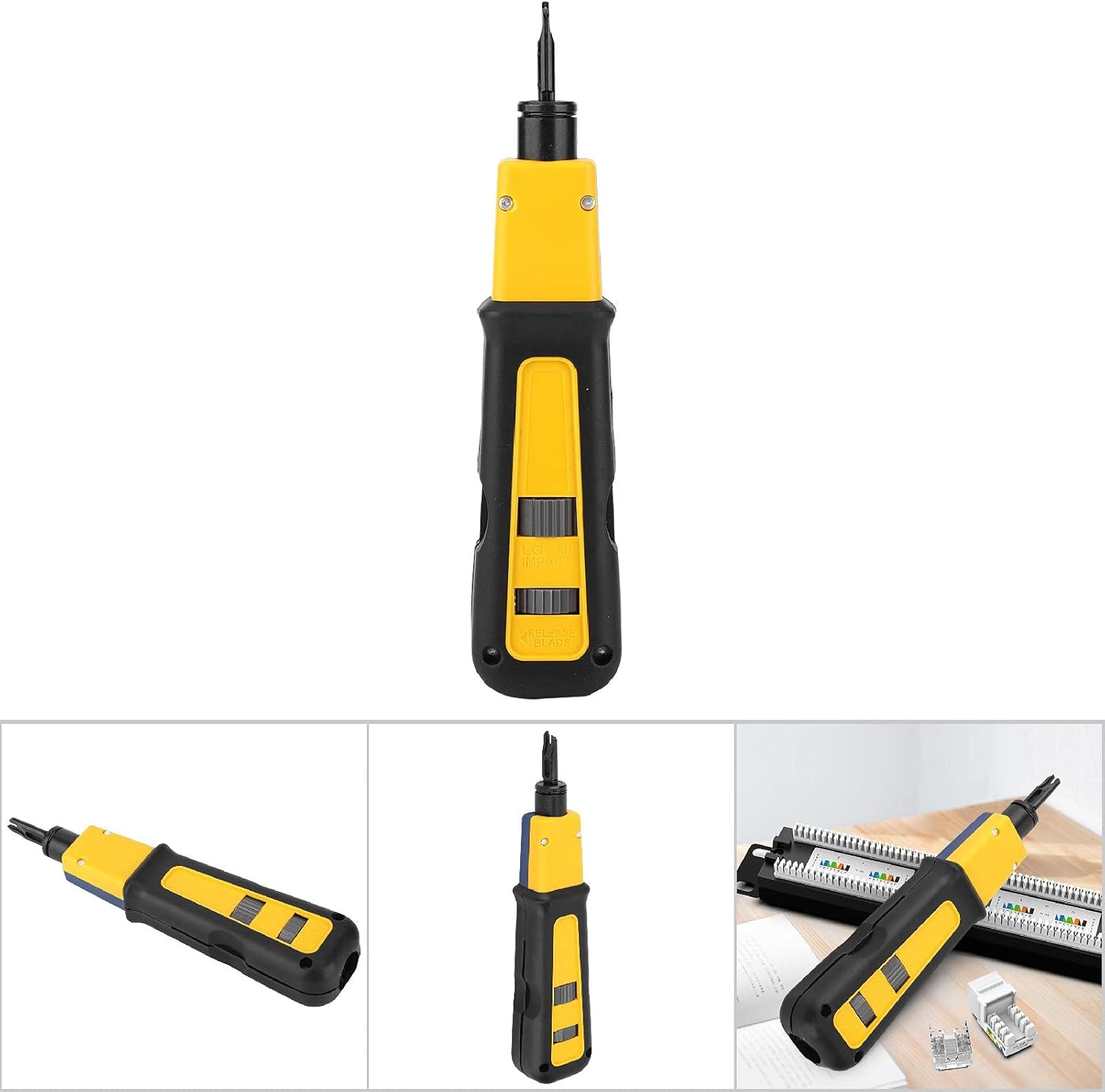 Professional Impact Crimper Punch Down Tool with 88/110 Blade, Network Wire Stripper, Heavy Duty Wire Cutter