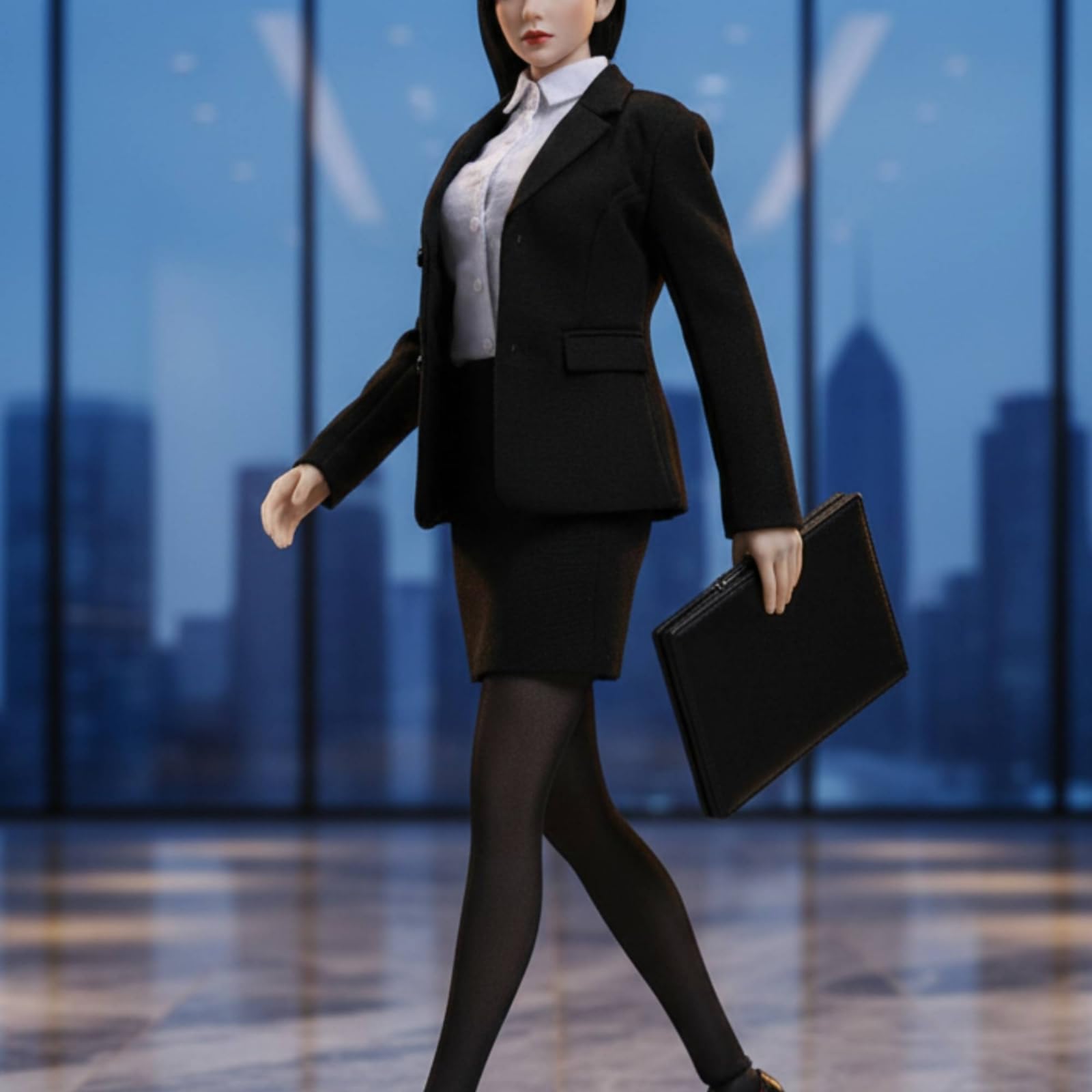 Sharplace Traje Formal Mujer Conjunto Elegante Chaqueta Falda Camisa Uniforme Femenino Tela Diseño Detallado Adecuado para Exhibición de Figuras y Ambientes