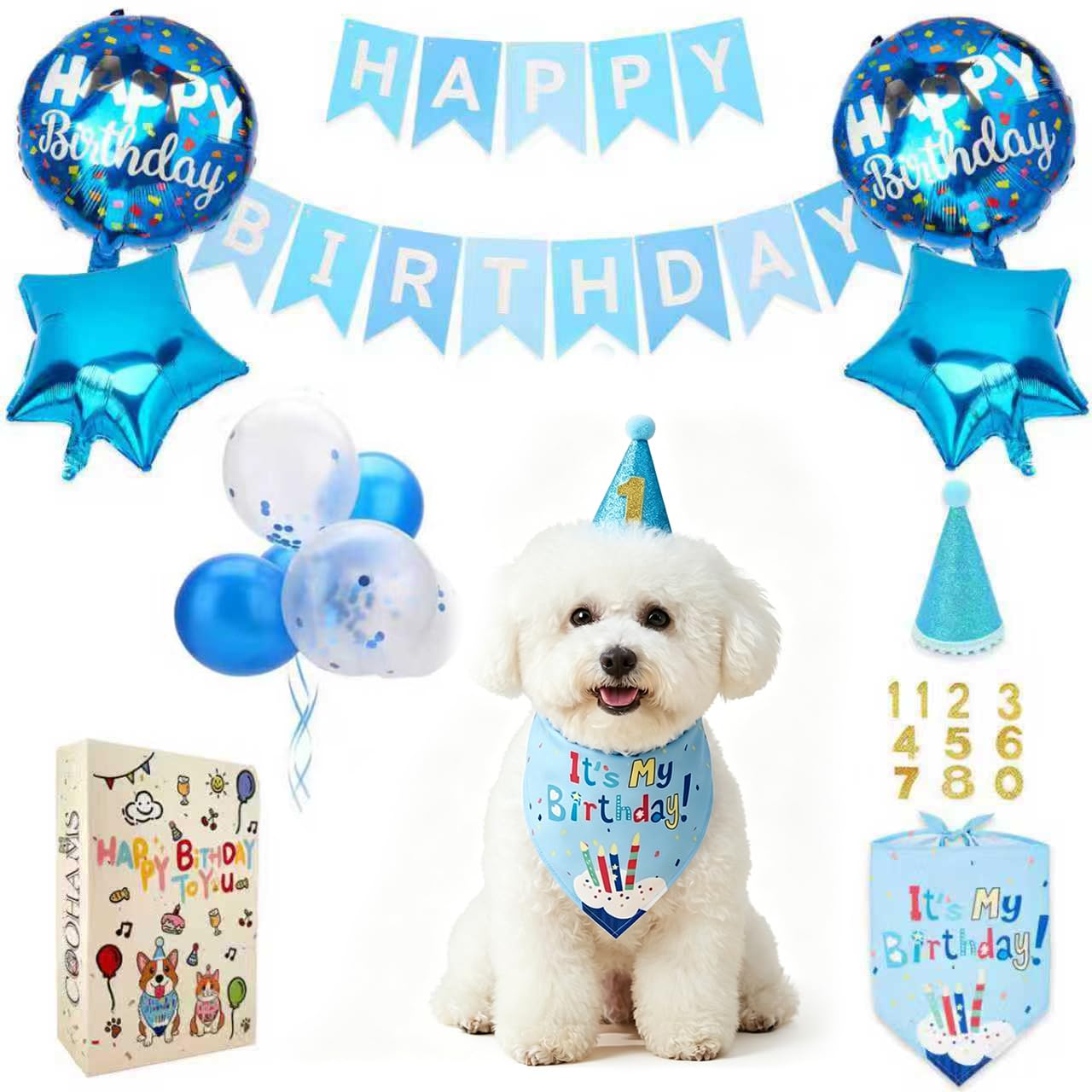 Dog Birthday Party Decorations Set for Boys and Girls