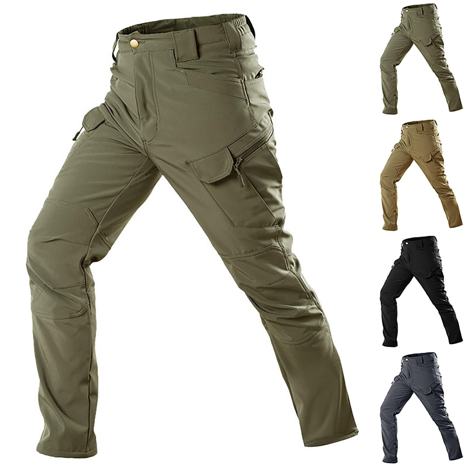 Pantalon de travail thermique pour homme - Pantalon cargo en polaire - Imperméable - Pantalon de combat baggy - Pantalon d'hiver - Pantalon softshell - Camouflage - Ripstop - Pantalon de