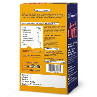 Diabexy Cookies Combo (Almond, Coconut & Chocolate) Sugar Control for Diabetes 200 gm Each (Pack of 3) Snacks Gift Pack