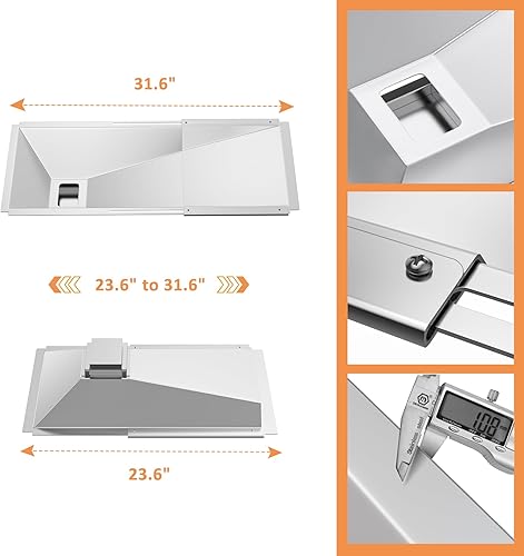 Miniatura 2 de Bandeja de grasa ajustable con bandeja de captura, bandeja de goteo universal de 23.6 a 31.6 pulgadas para Nexgrill 720-0830H 720-0882A, Charbroil,