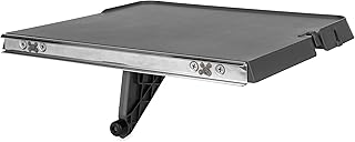 Camco RV Rail Mount Table, 16 ¾-Inches x 12 3/16-Inches | Hangs on Your RV's Exterior Grill Rail | Provides a Flat Surface for Eating, Food Prep and Utensils (58175)|Charcoal Gray