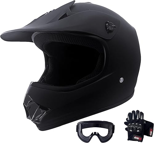 KRN Casco todoterreno KY-B12 ATV para niños y jóvenes, aprobado por DOT, casco de motocicleta y motocross