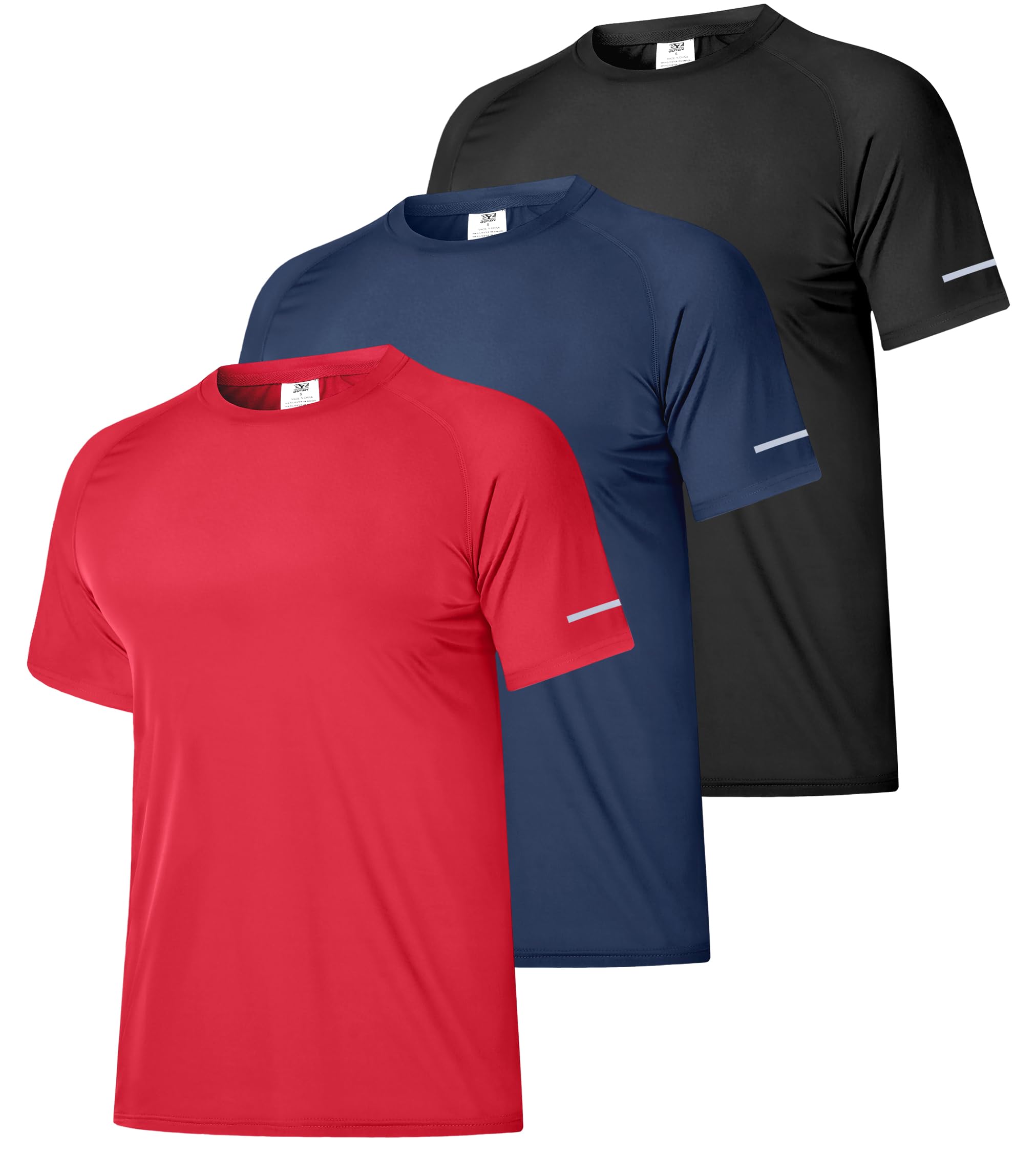 Boyzn 1 or 3er Pack UV Shirt Herren Schwimmshirt UPF 50+ UV Schutz T-Shirt Atmungsaktiv Schnelltrocknend Funktionsshirt Herren Kurzarm Rashguard Badeshirt Wandershirt Surf Sport Shirt für Schwimmen