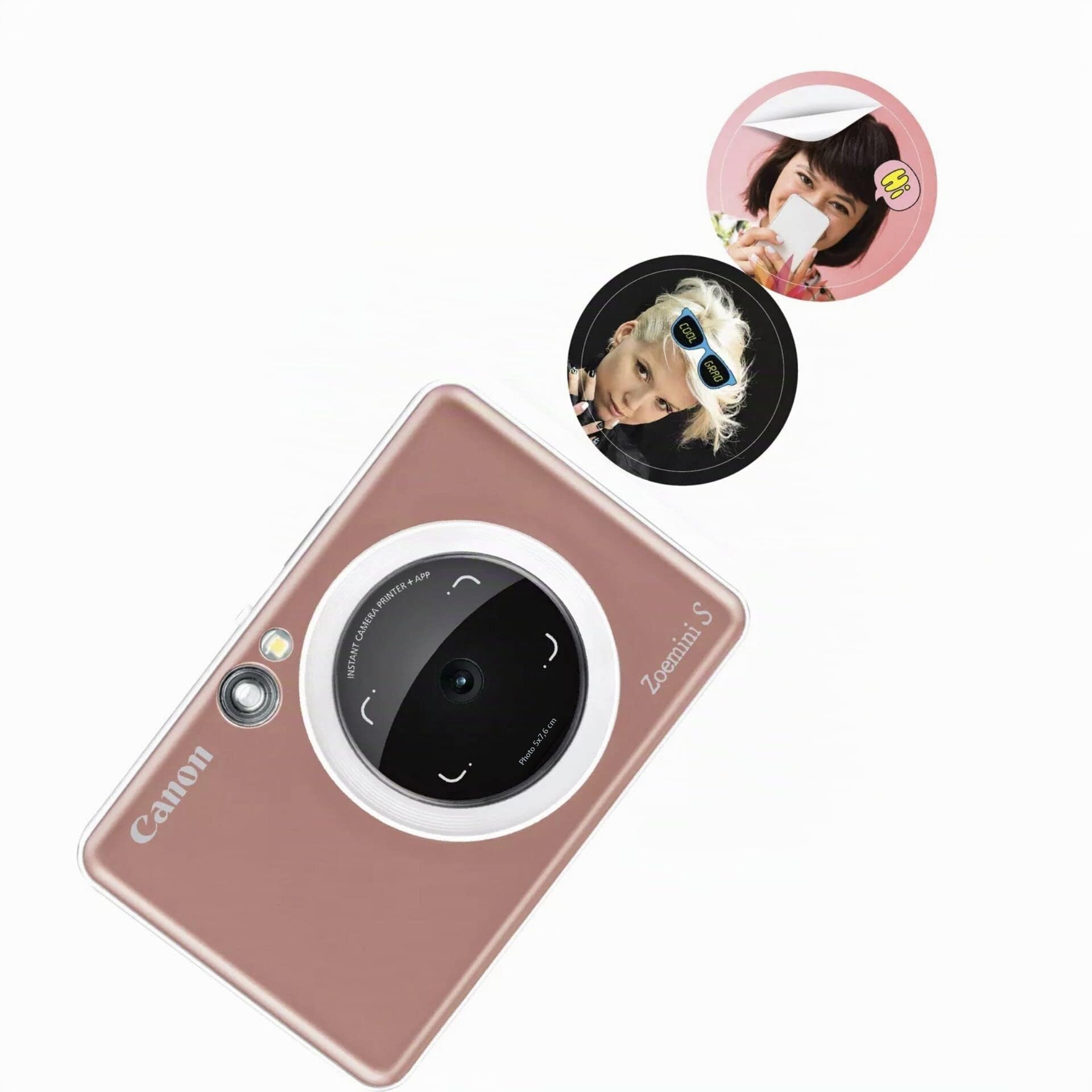 Canon Zoemini 2 Pack Imprimante Photo + 30 Feuilles Assorties, Rose Doré & PAP Rond ZOEMINI ZP2030-2C 20F