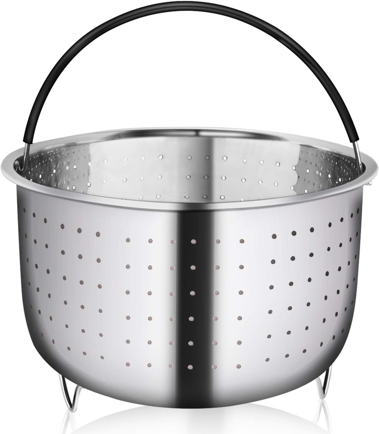 Steamer Basket Compatible with Instant Pot Accessories 6 qt ,Stainless Steel Strainer and Insert Fits Instant pot 6qt & 8qt,Other Pressure Cookers,Instant Pot Ultra Egg Basket with Silicone Handle