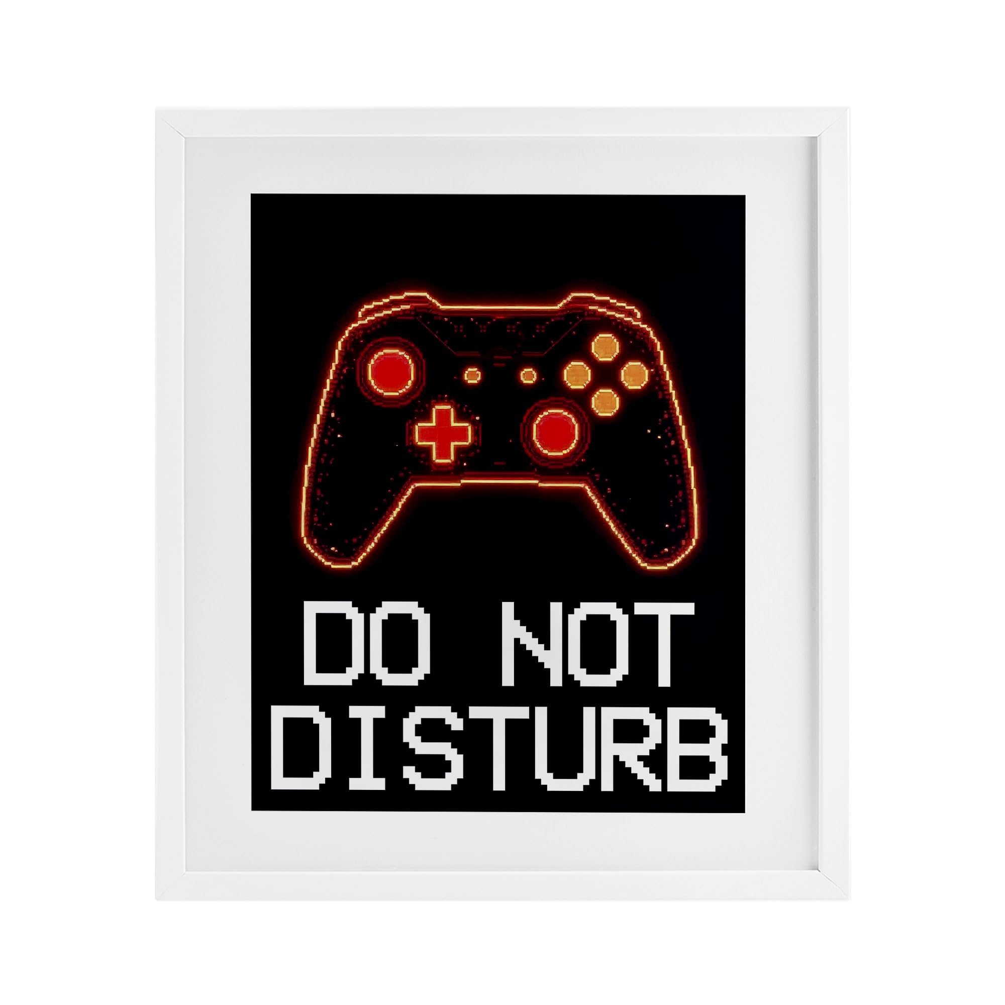 Tableau Do Not Disturb Neon Kim Allen sous verre, cadre gris Stupell 33cm