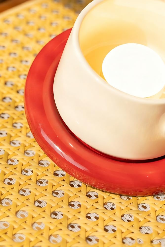 OOWOKS Plafonnier LED rouge créatif Lampe de plafond Céramique Tasse à café Design 3 températures de couleur (3000K/4500K/6000K) Éclairage de plafond moderne Lustre pour restaurant Café Couloir,Vert