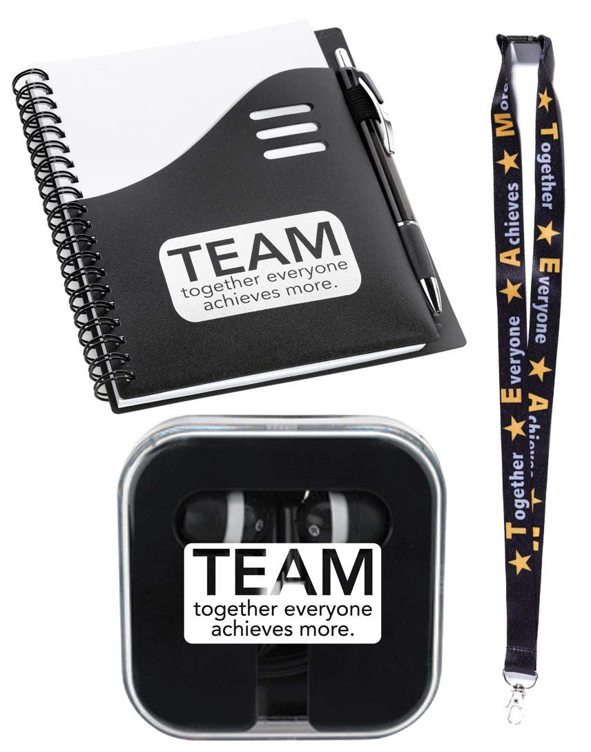 Anderson's Team Appreciation Gift Set, Notebook/Lanyard Neck Strap/Ear Buds