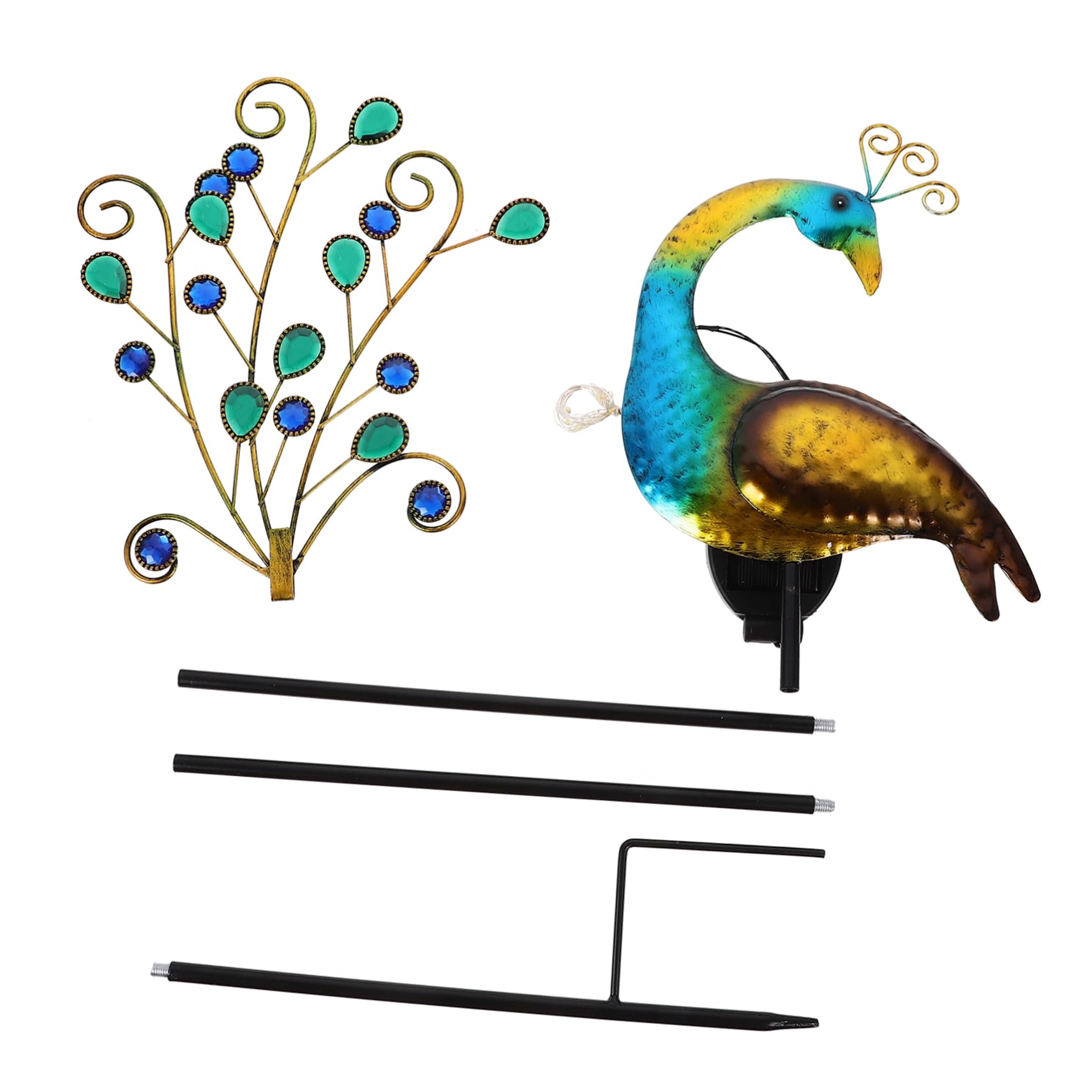 OFFSCH Solar-Powered Peacock Landscape Lamp Waterproof Led Garden Yard Light Decorative Night Light Easy Install Ground Insert Lamp