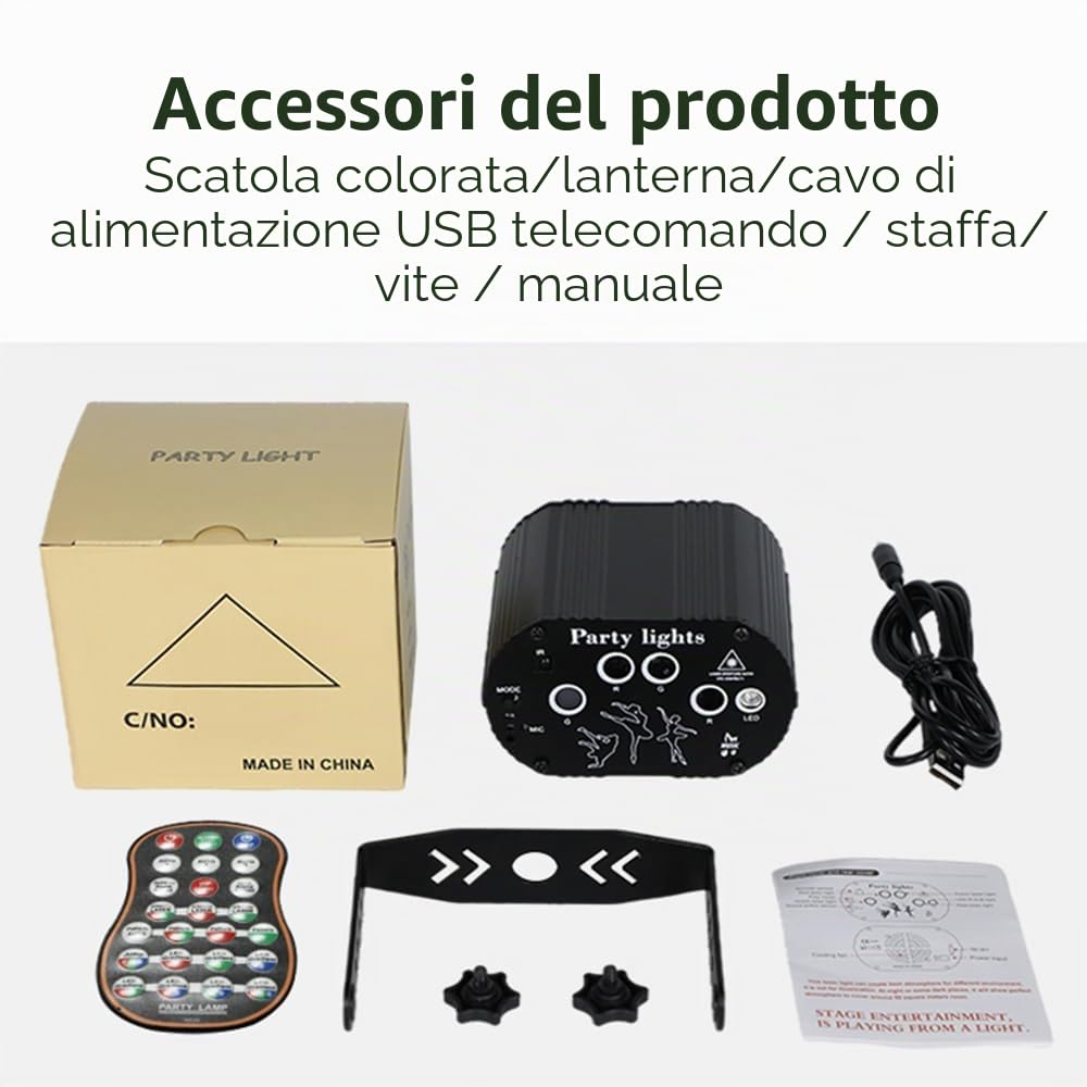Luci Discoteca, Luci DJ, Strobo Discoteca Luce del partito con DMX Controller, Luci da Festa ad Attivazione Vocale con Cavo da 2M, Mini Illuminazione Della fase a LED per Karaoke, Festival, Compleanno