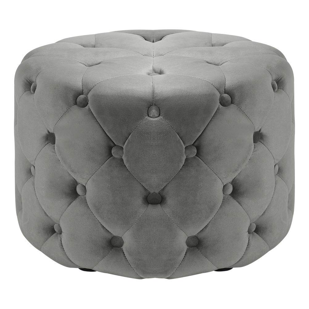 Manque de sièges ? Découvrez le repose-pieds ottoman rond gris 60cm