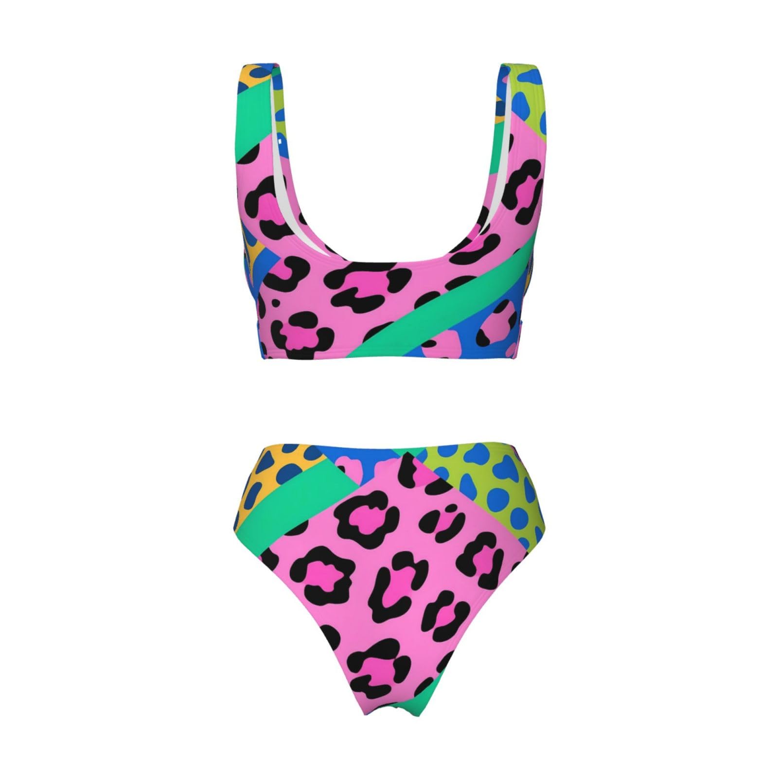 Damskie zestawy bikini z wysokim stanem 2-częściowy strój kąpielowy Twist Front kostium kąpielowy S-2XL