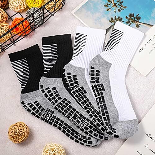 FANTESI 2 Pairs Anti-slip Sport Sock, Rubber Grip Football Socks Men's Athletic Socks for Football Basketball Baseball Yoga Runing Hiking Trekking