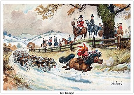 Thelwell Toy Trumpet Large A5 horse, pony and hunting themed greeting card with envelope. Great card for pony club kids