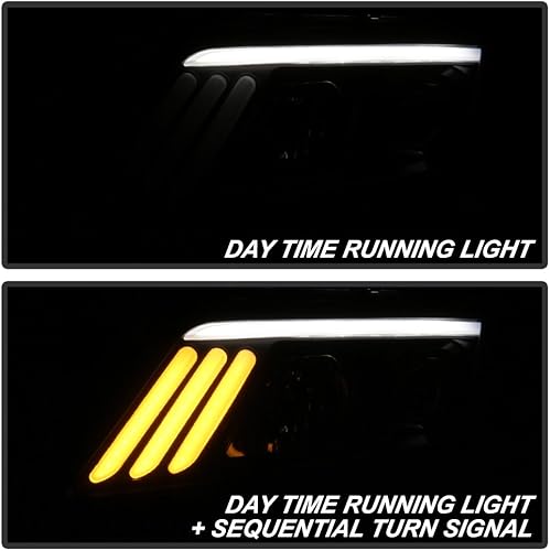 Miniatura 7 de ACANII - Para Ford Fusion LED 2010-2012 Black Smoke señal SECUENCIAL Faros delanteros de proyector DRL izquierdo + derecho