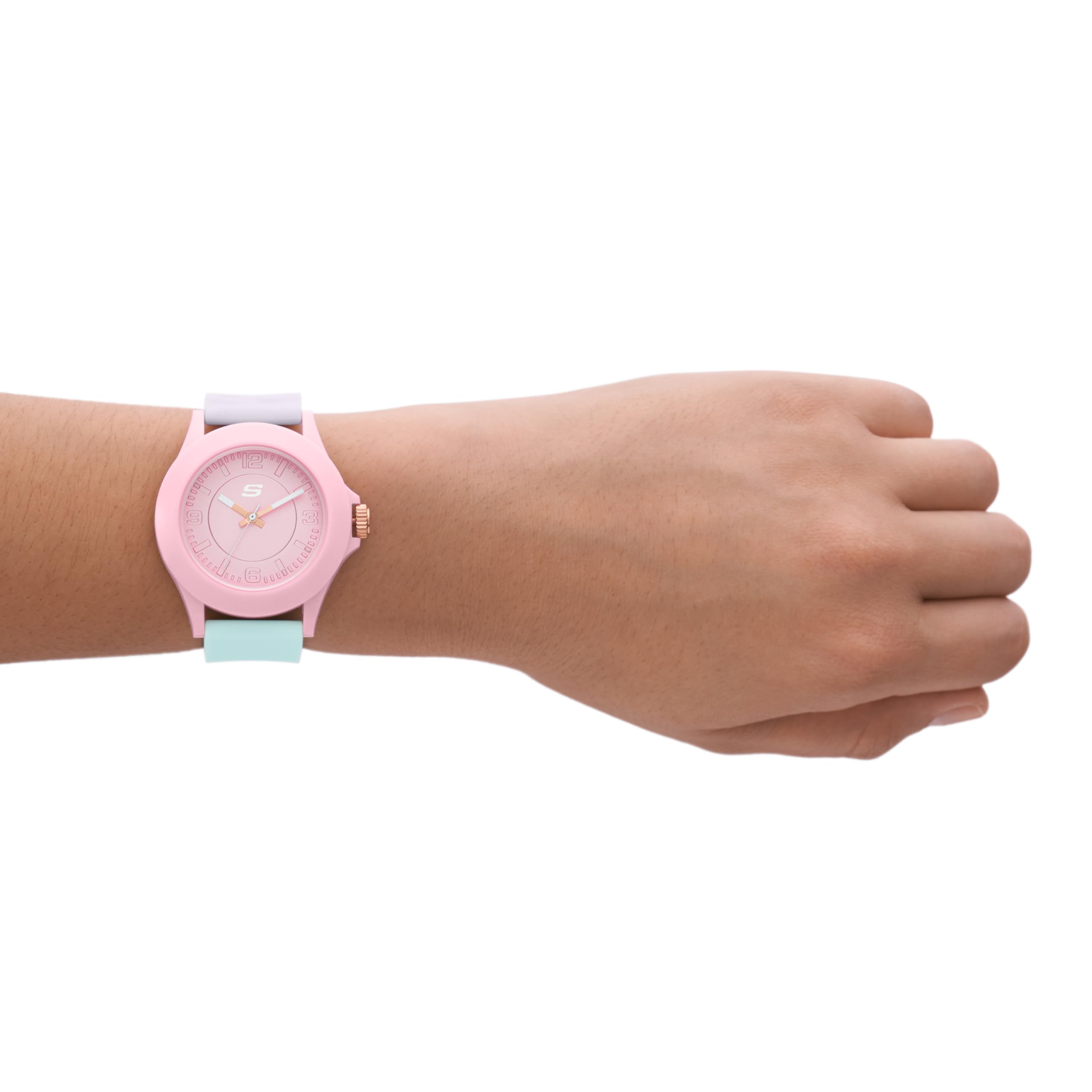 Skechers Women's Rosencrans Quartz Watch with Silicone Strap, Two-Tone, 20 (Model: SR6215)
