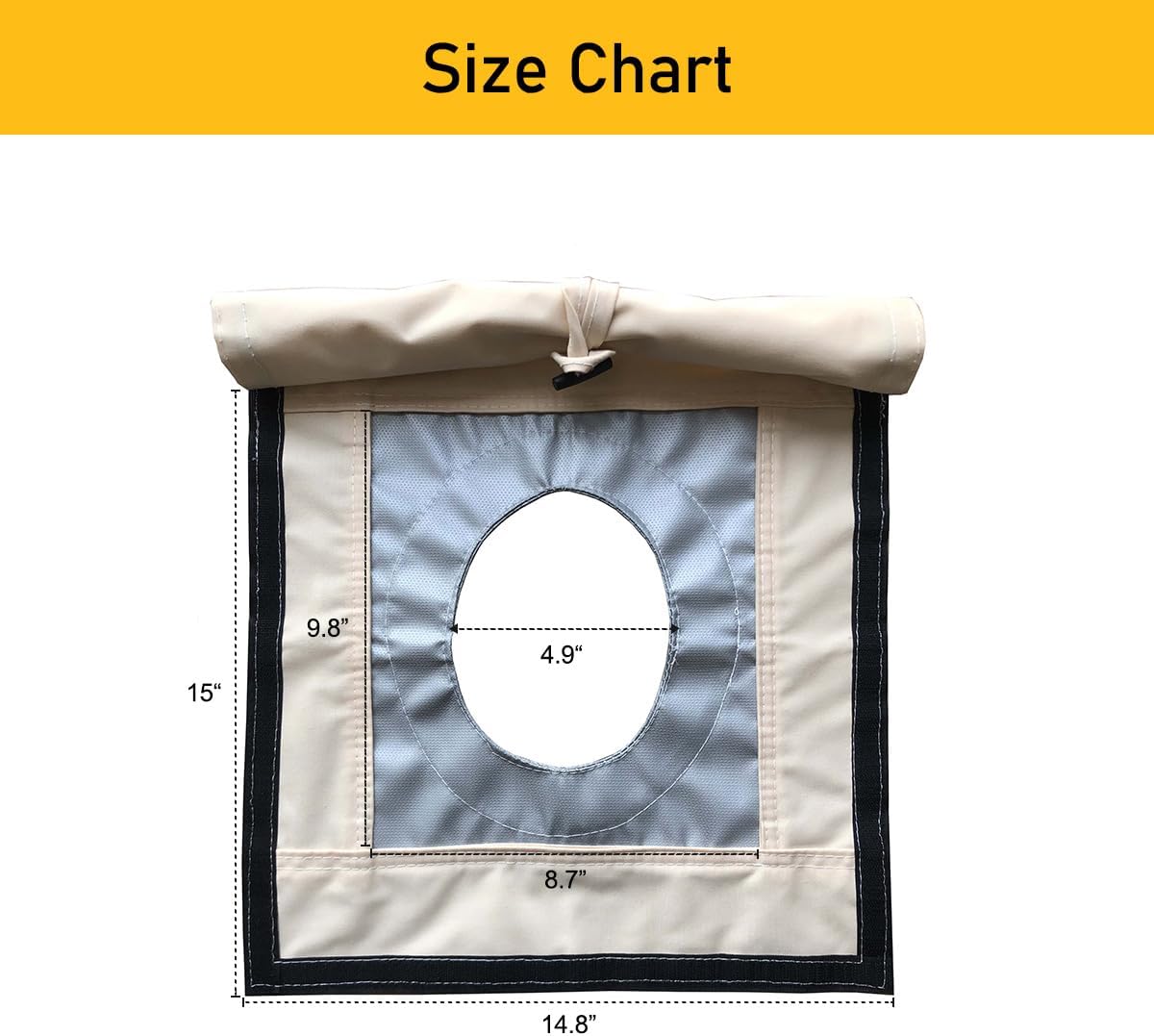 Fire Retardant 4.5" Canvas Tent Stove Jack Kit with Rain Cover, Stove Jack Kit for Canvas Tent Camping
