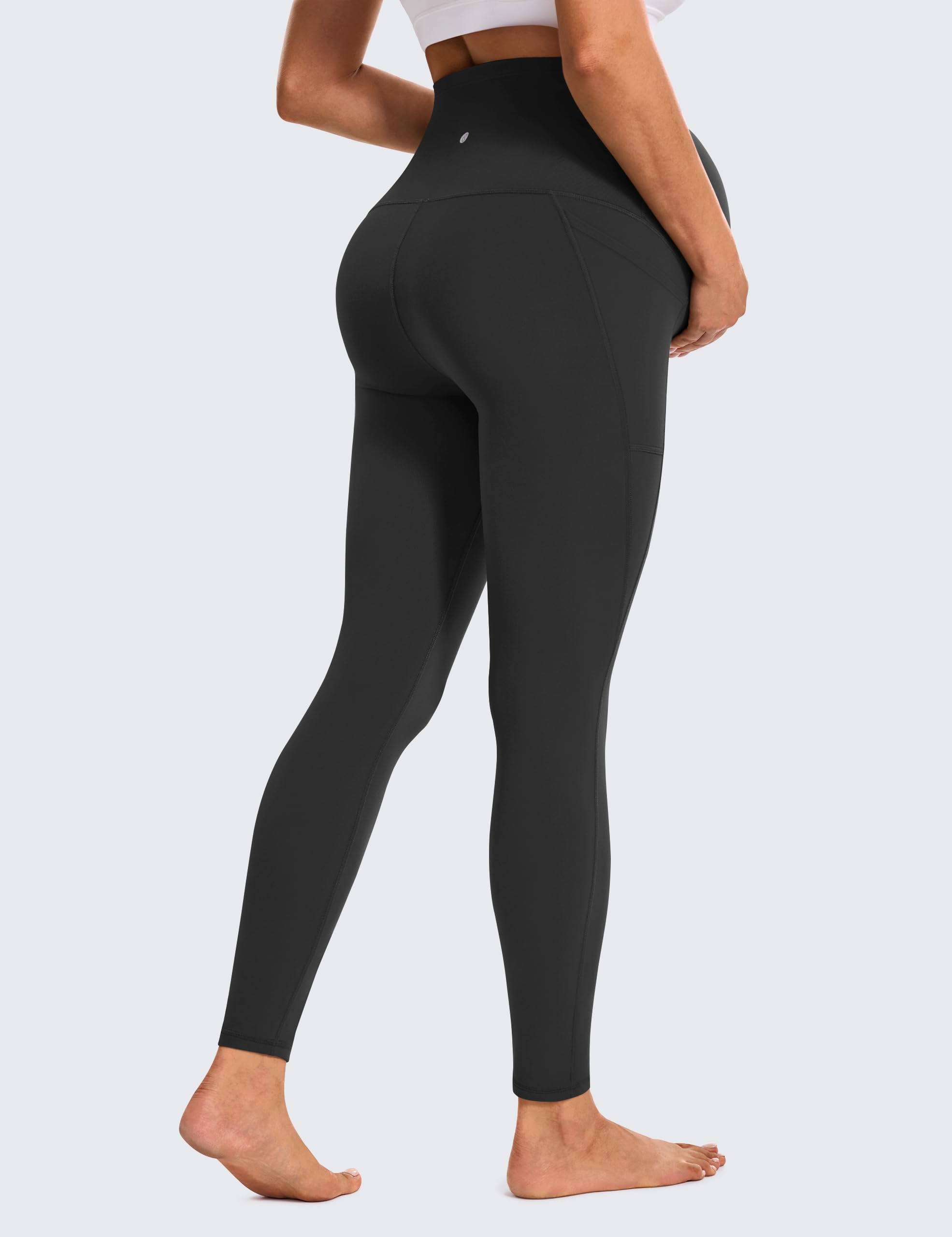 BAYDI Clouduxi Umstandsleggings mit Taschen über dem Bauch, 63,5 cm, butterweich, Yoga, Workout, aktive Schwangerschaftshose