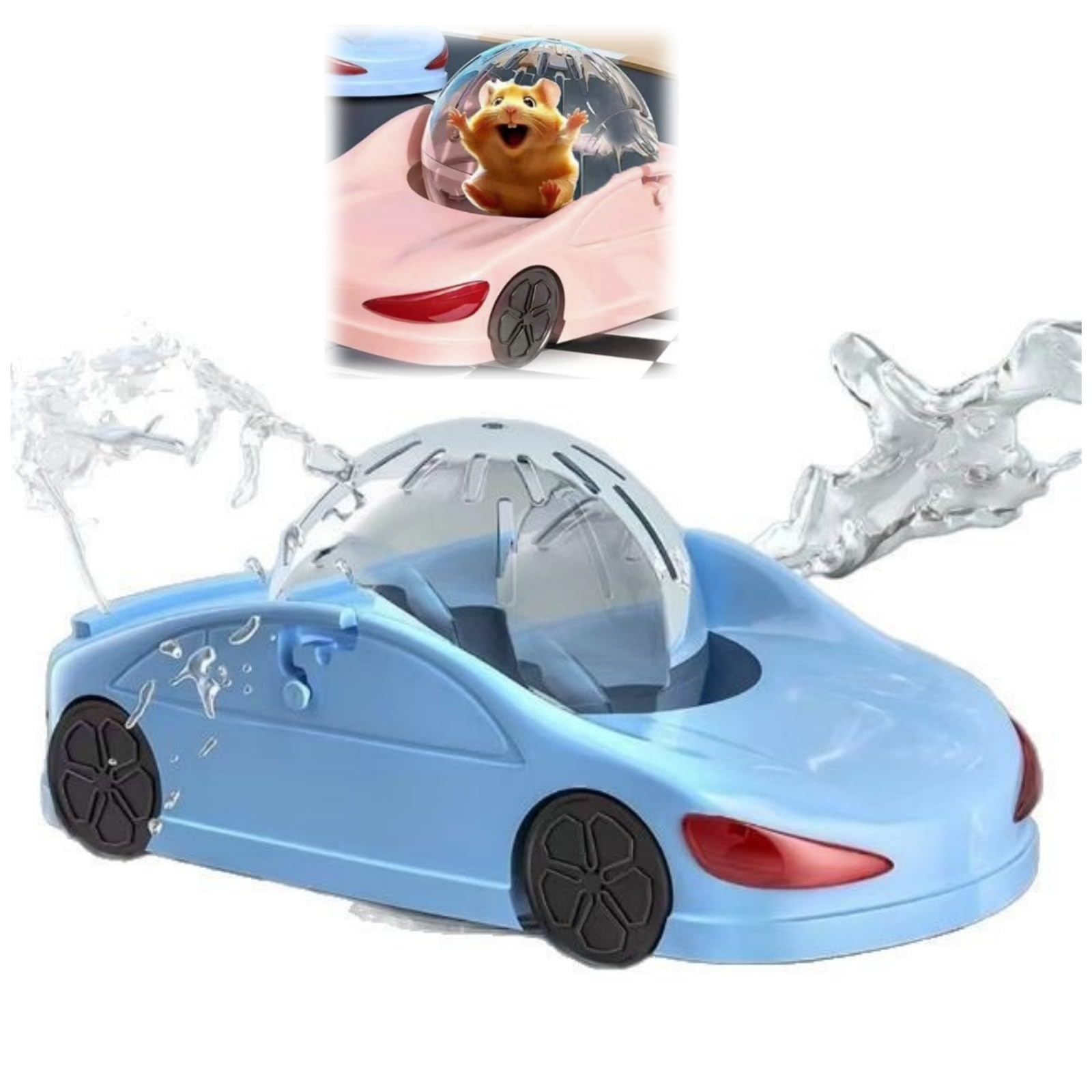 Palla da corsa per criceto, rotella di esercizio silenziosa, giocattolo per auto per furetto - divertente palla trasparente per piccoli animali da compagnia per criceti, furetti, animali ruota criceto